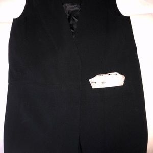 Female Suit Vest in Jet Black
